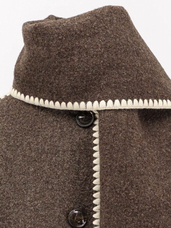 TOTEME Embroidered Scarf Wool Blend Jacket
