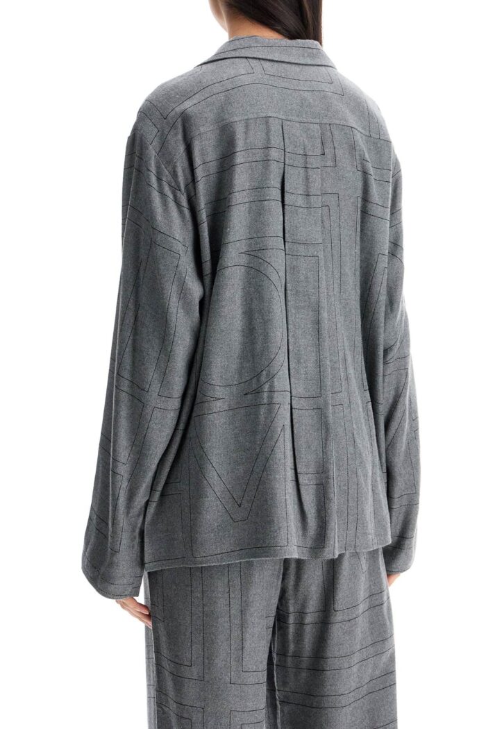 TOTEME Gray Flannel Top Long Sleeve Loose Fit