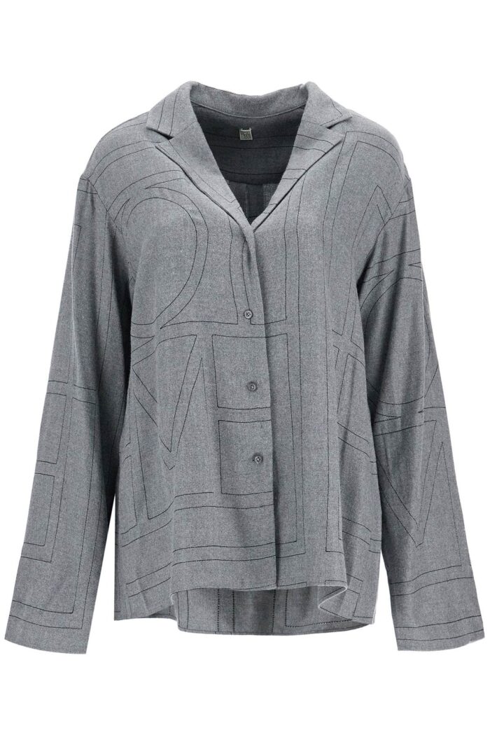 TOTEME Gray Flannel Top Long Sleeve Loose Fit