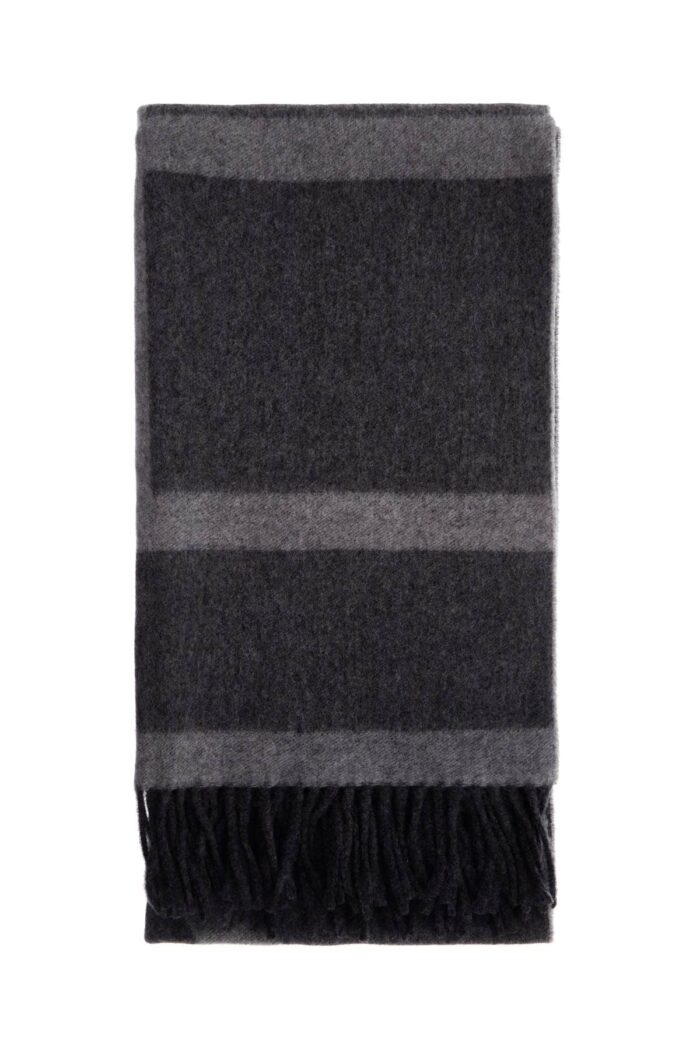 TOTEME Gray Monogram Jacquard Scarf In Rws Virgin Wool