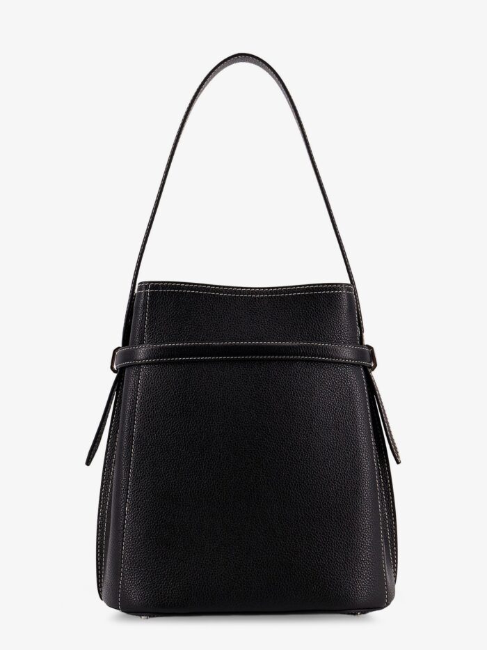 TOTEME Hammered Leather Bucket Bag With Strap On The Front
