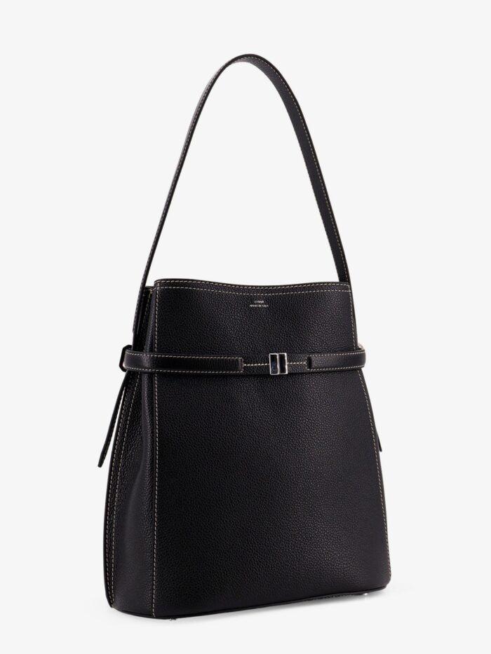 TOTEME Hammered Leather Bucket Bag With Strap On The Front