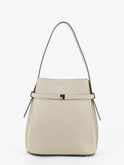 TOTEME Hammered Leather Bucket Bag With Strap On The Front