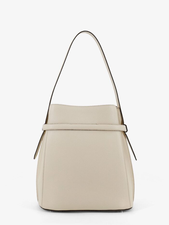 TOTEME Hammered Leather Bucket Bag With Strap On The Front