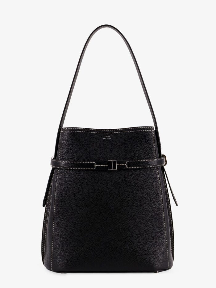 toteme hammered leather bucket bag with strap on the front TOTEME Hammered Leather Bucket Bag With Strap On The Front