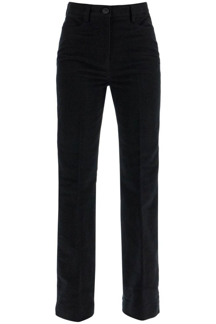 TOTEME High-waisted Flared Pants In Black Organic Cotton