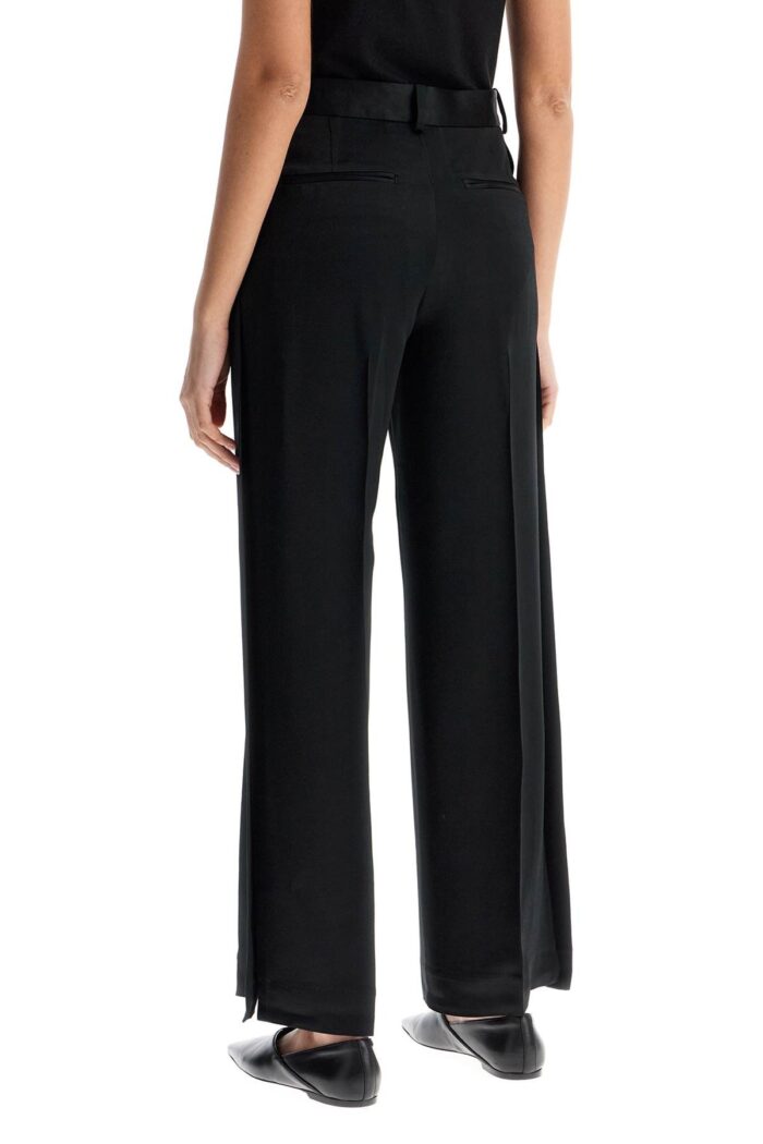 TOTEME High-waisted Loose Black Pants With Side Openings