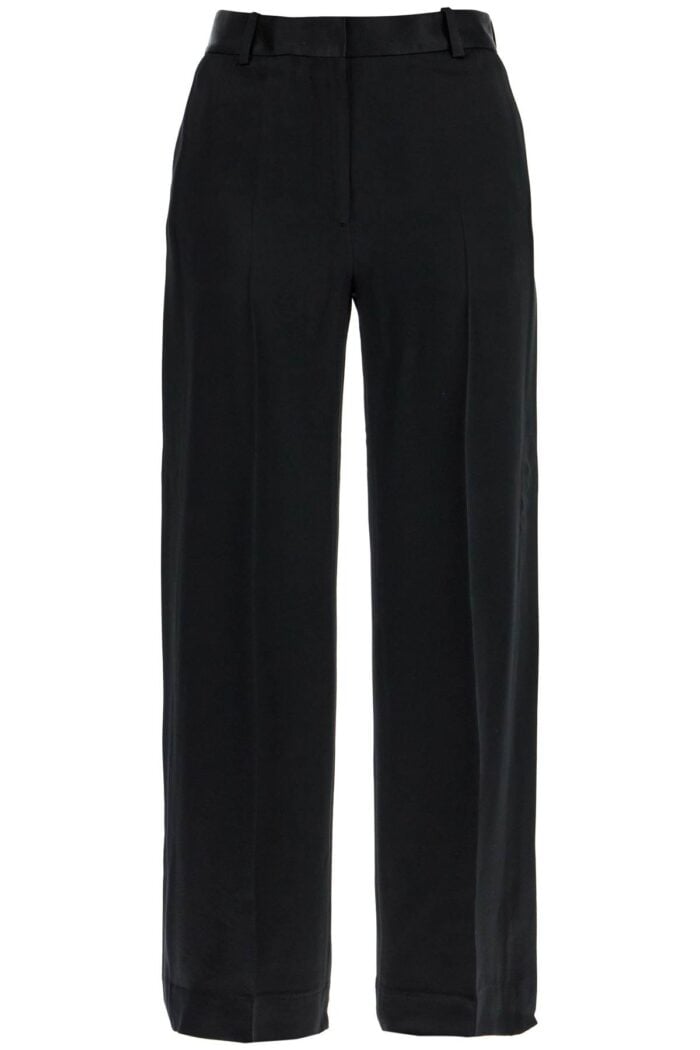 TOTEME High-waisted Loose Black Pants With Side Openings