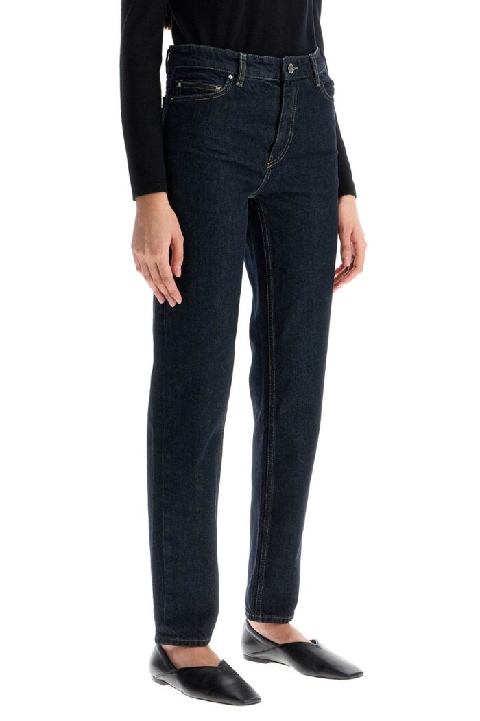 TOTEME High-waisted Slim Jeans In Organic Cotton Blue