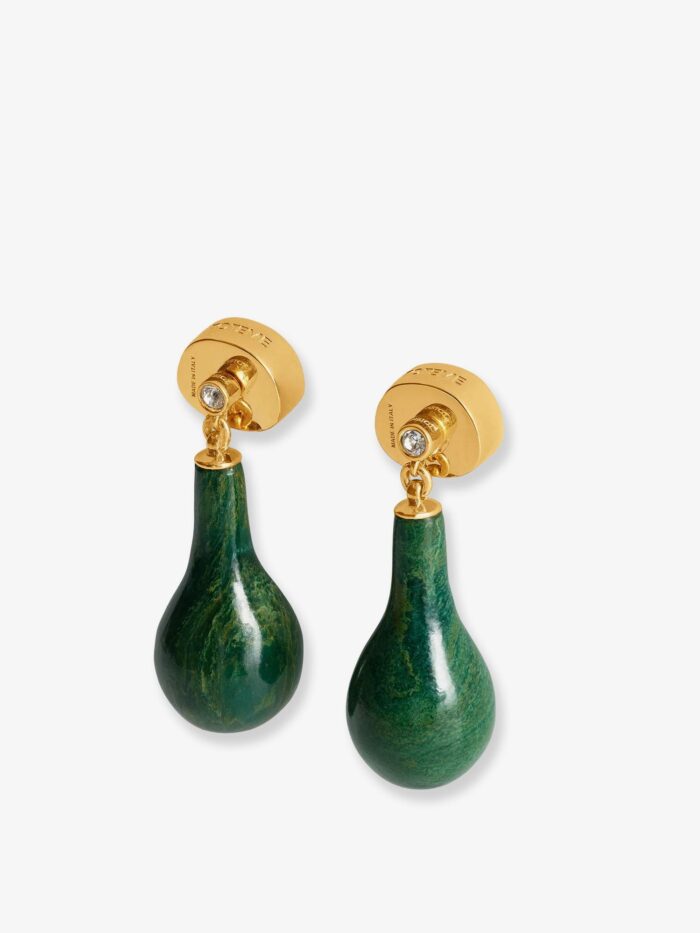 TOTEME Jade Drops Brass Earrings