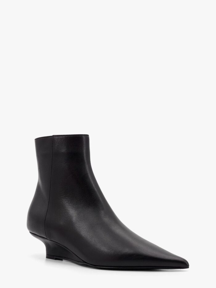 TOTEME Leather Ankle Boots With Wedge Heel