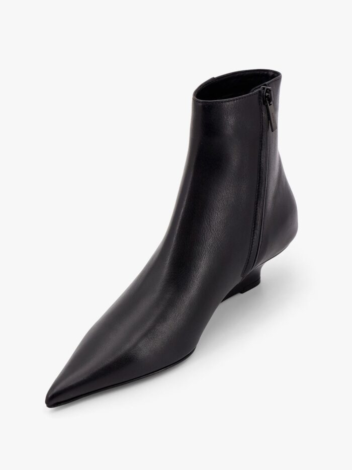 TOTEME Leather Ankle Boots With Wedge Heel
