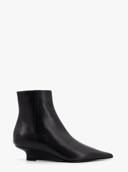 TOTEME Leather Ankle Boots With Wedge Heel