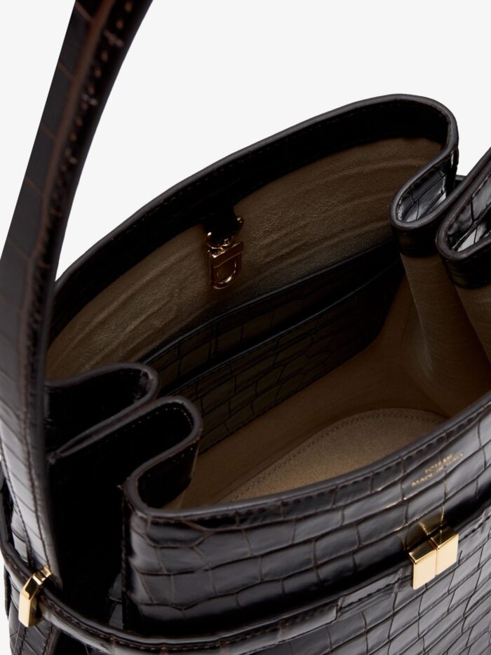 TOTEME Leather Bucket Bag With Croco Effect
