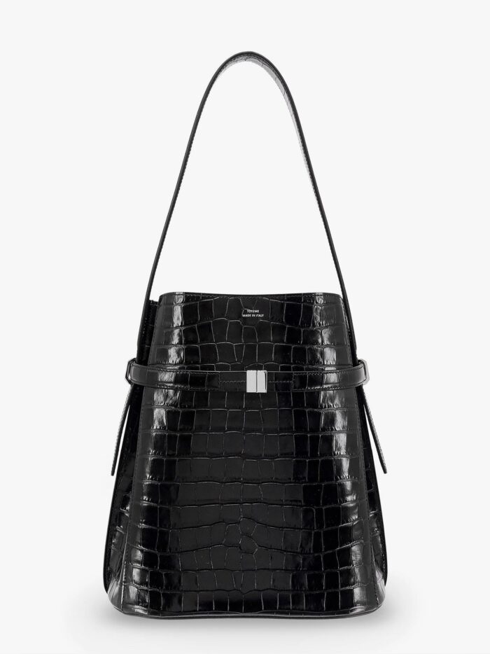 TOTEME Leather Bucket Bag With Croco Effect