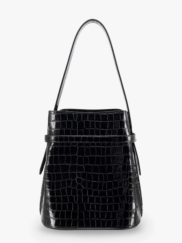 TOTEME Leather Bucket Bag With Croco Effect