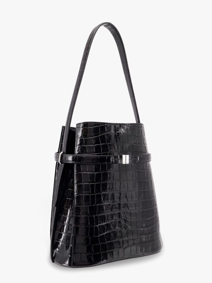 TOTEME Leather Bucket Bag With Croco Effect