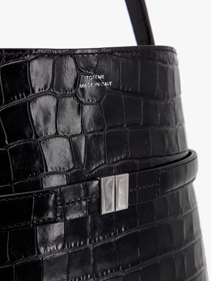 TOTEME Leather Bucket Bag With Croco Effect