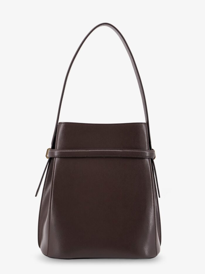 TOTEME Leather Bucket Bag With Frontal Strap