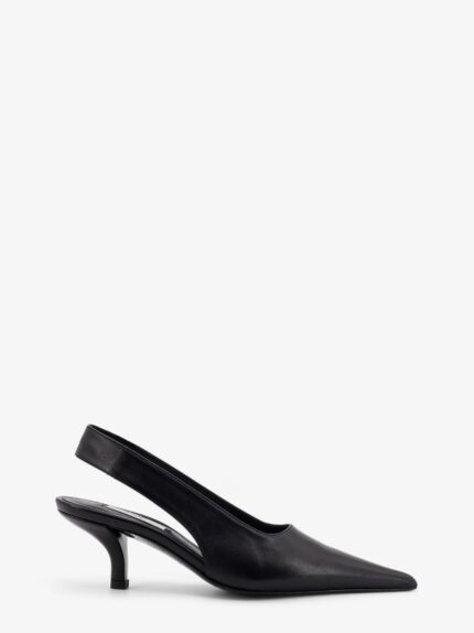 TOTEME Leather Decolleté Slingback With Croco Effect