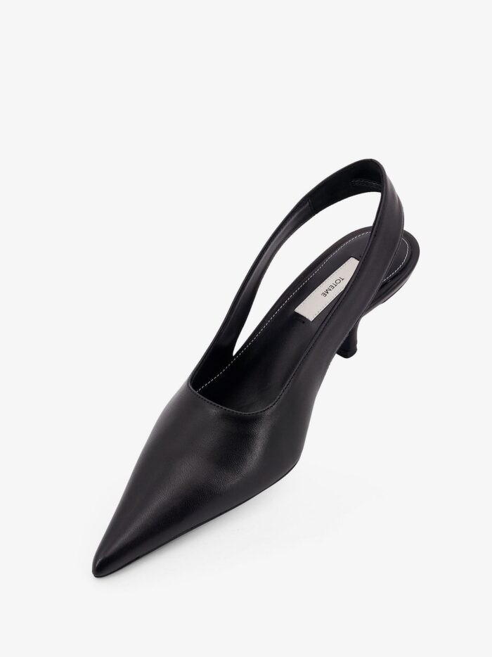 TOTEME Leather Decolleté Slingback With Croco Effect
