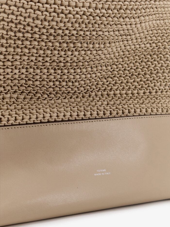 TOTEME Leather Shoulder Bag With Woven Pattern