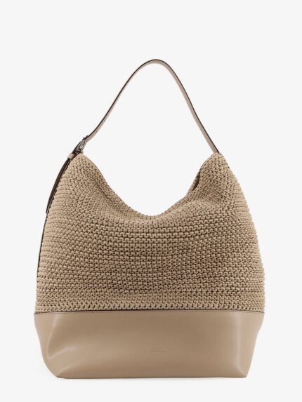 TOTEME Leather Shoulder Bag With Woven Pattern