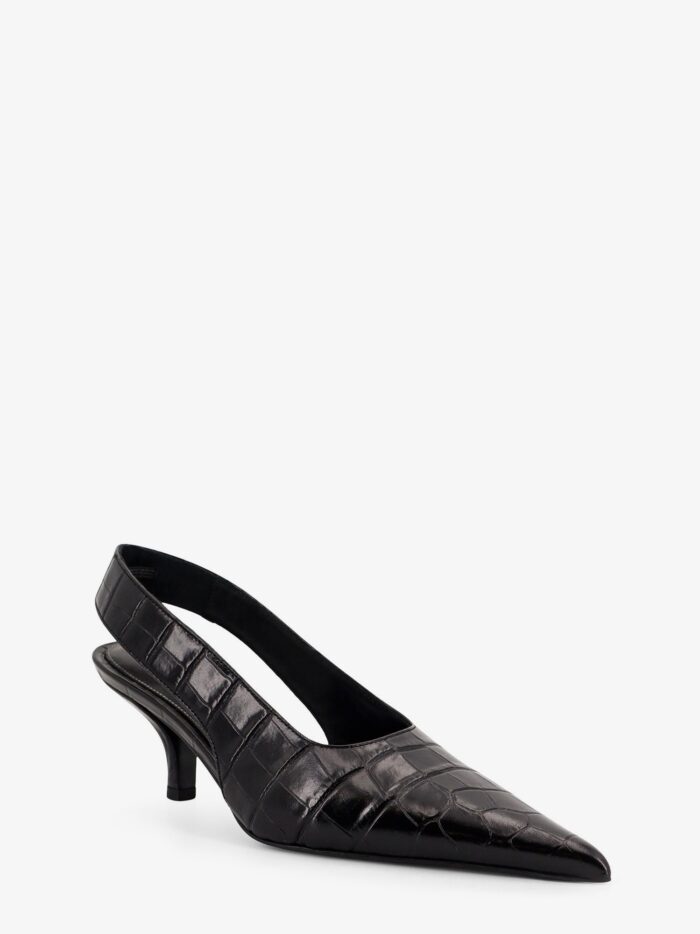 TOTEME Leather Slingback Pumps With Croco Effect