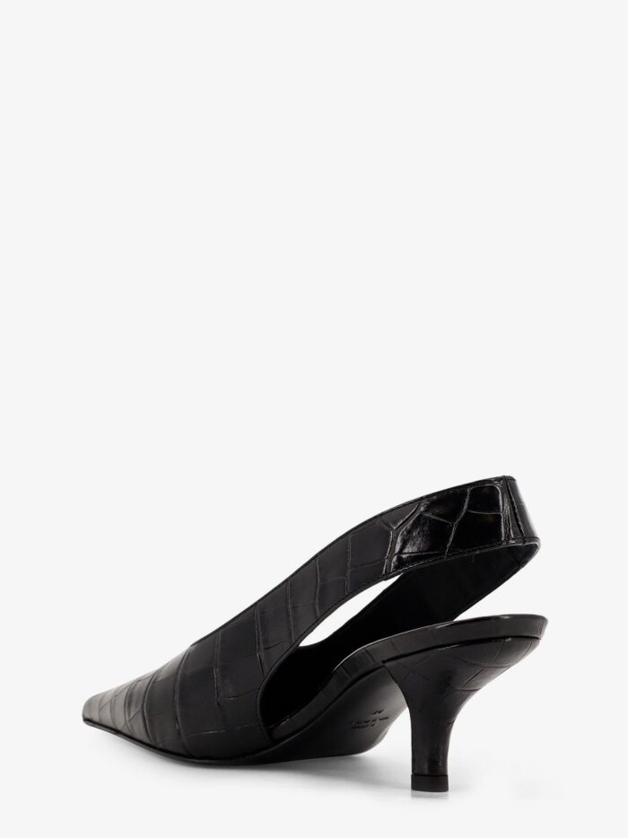 TOTEME Leather Slingback Pumps With Croco Effect
