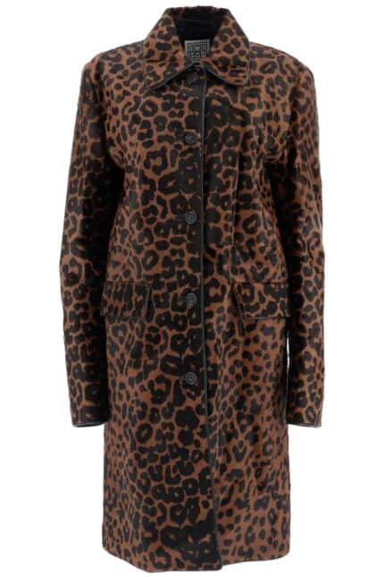 TOTEME Leopard Print Car Coat In Horse