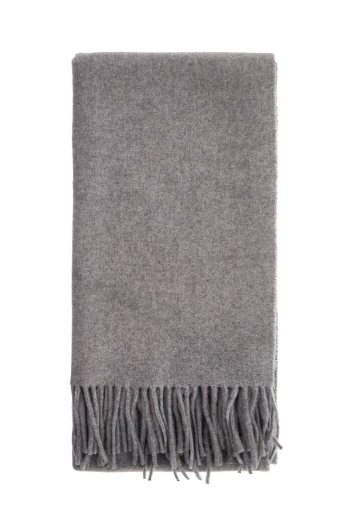 TOTEME Light Grey Melange Rws Virgin Wool Scarf With Fringes