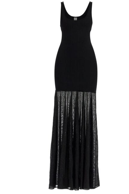 TOTEME Long Black Evening Sleeveless Dress With Wide Neckline