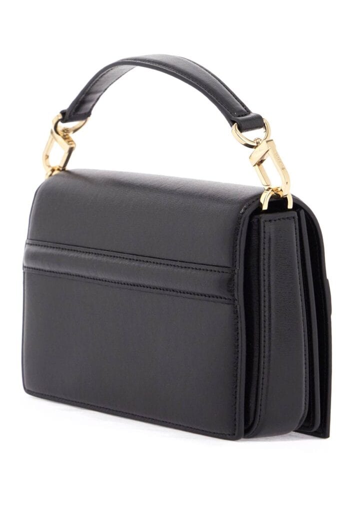 TOTEME Mini T-flap Bag In Black Calfskin With Adjustable Strap