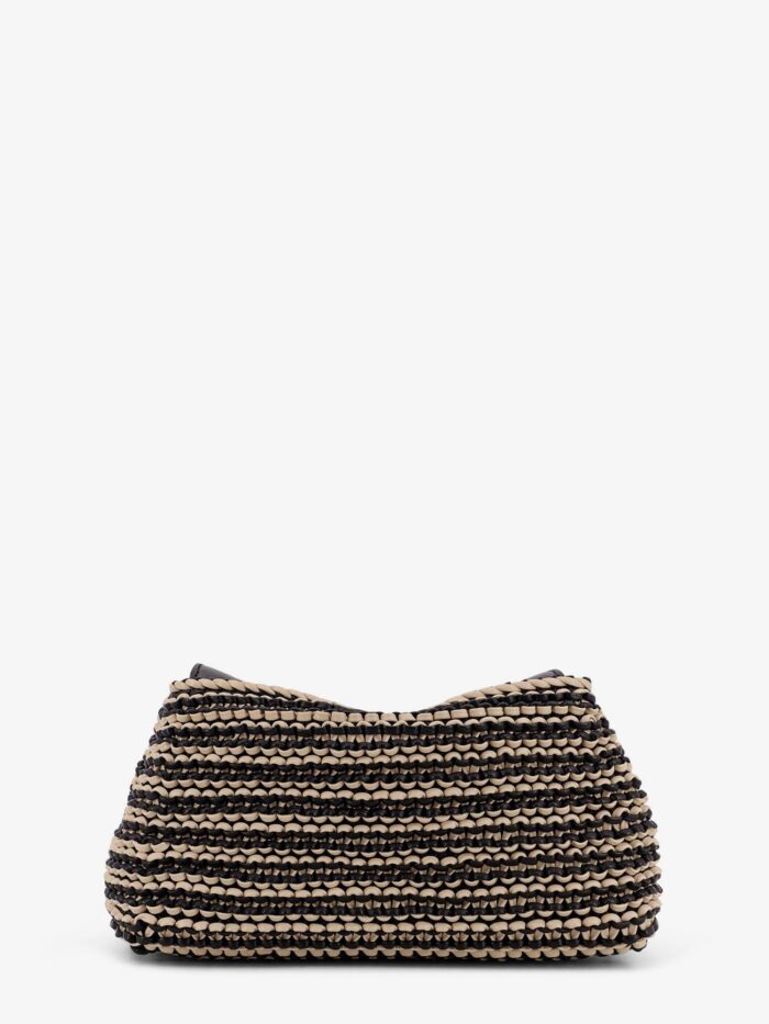 TOTEME Mini T-lock Clutch In Leather With Woven Pattern