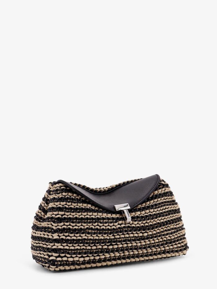 TOTEME Mini T-lock Clutch In Leather With Woven Pattern