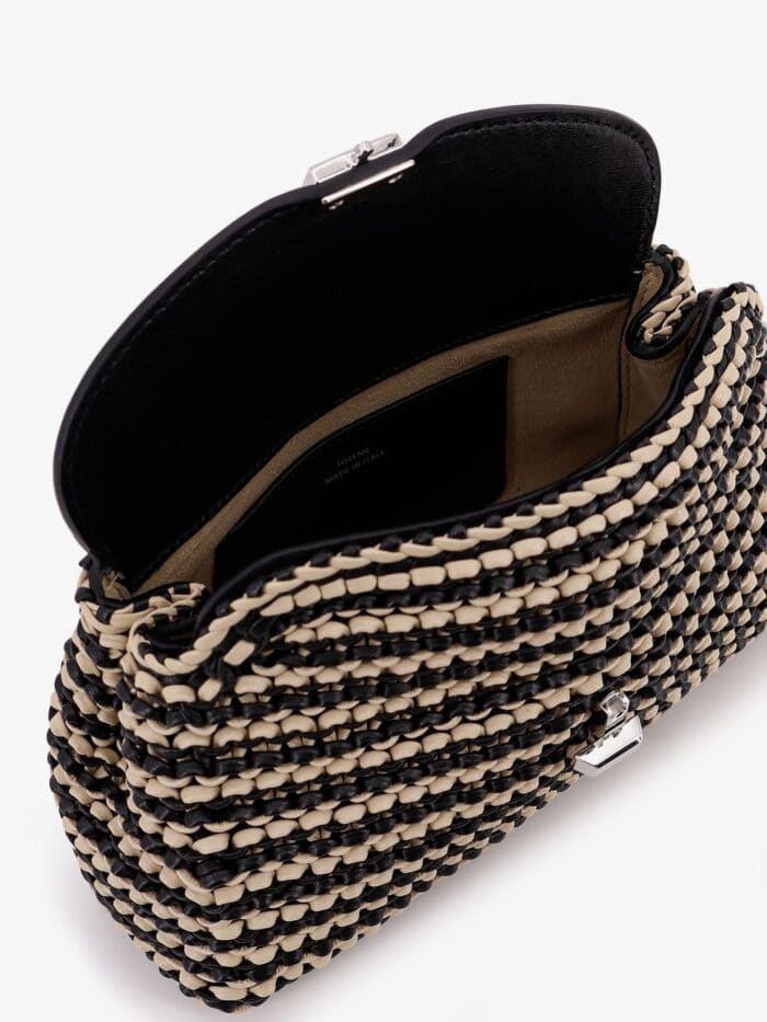 TOTEME Mini T-lock Clutch In Leather With Woven Pattern