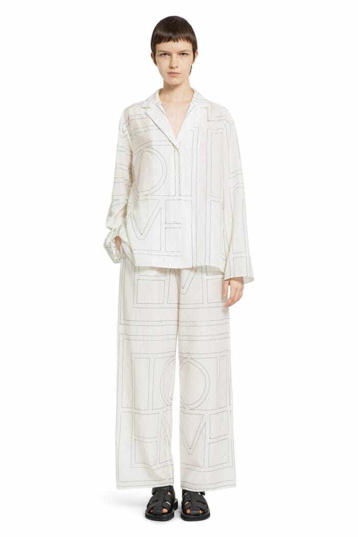 TOTEME Monogram Cotton Pj Bottoms