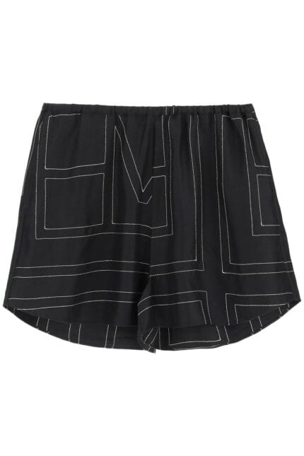 Toteme Monogram-embroidered Pajama Shorts