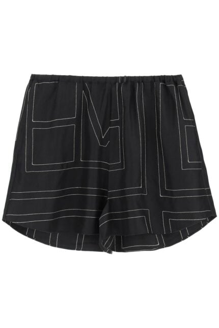 TOTEME Monogram Silk Pajama Shorts