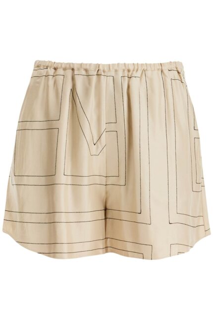 TOTEME Monogram Silk Pajama Shorts