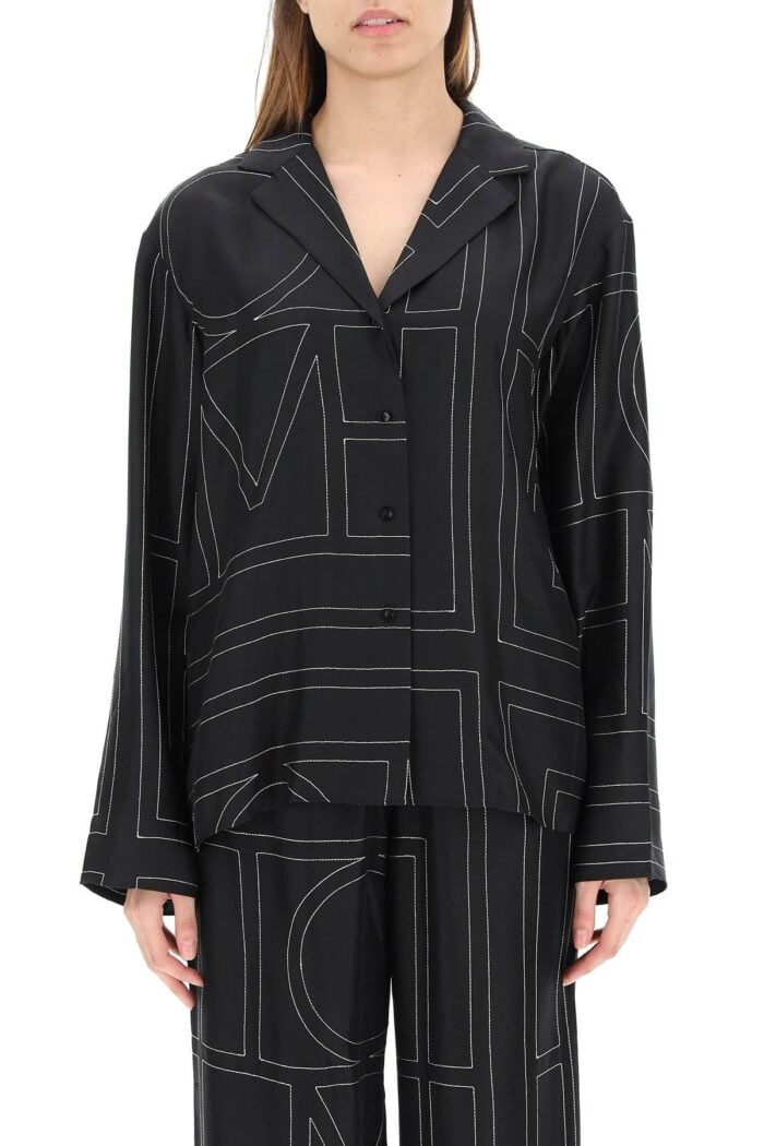 TOTEME Monogram Silk Pajama Top