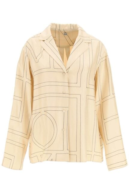 TOTEME Monogram Silk Pajama Top