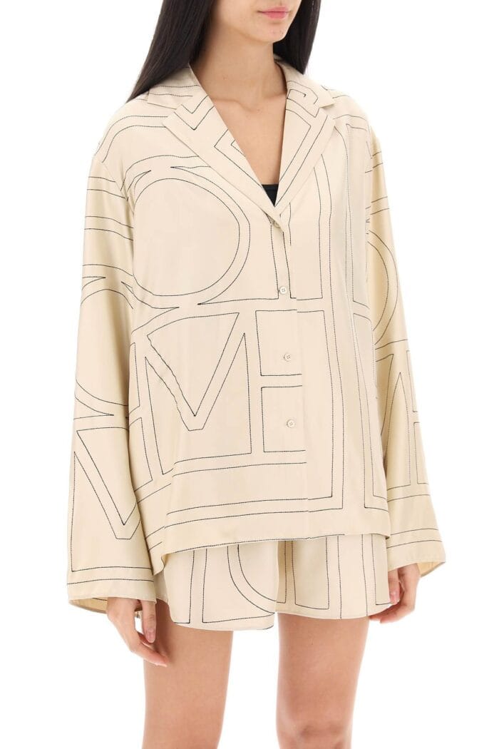 TOTEME Monogram Silk Pajama Top