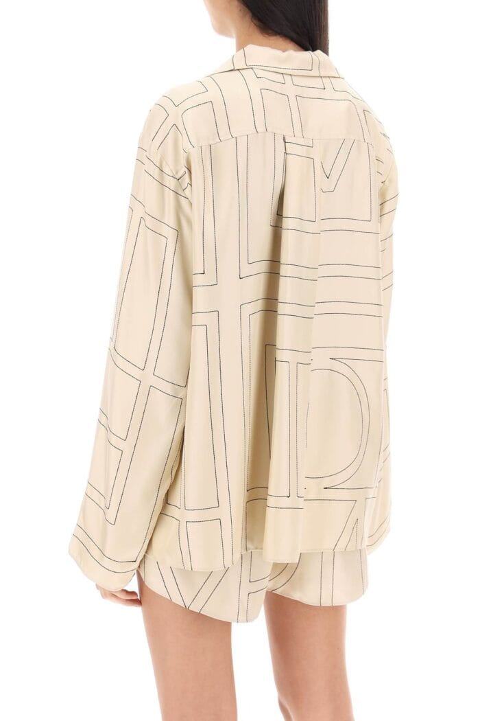 TOTEME Monogram Silk Pajama Top