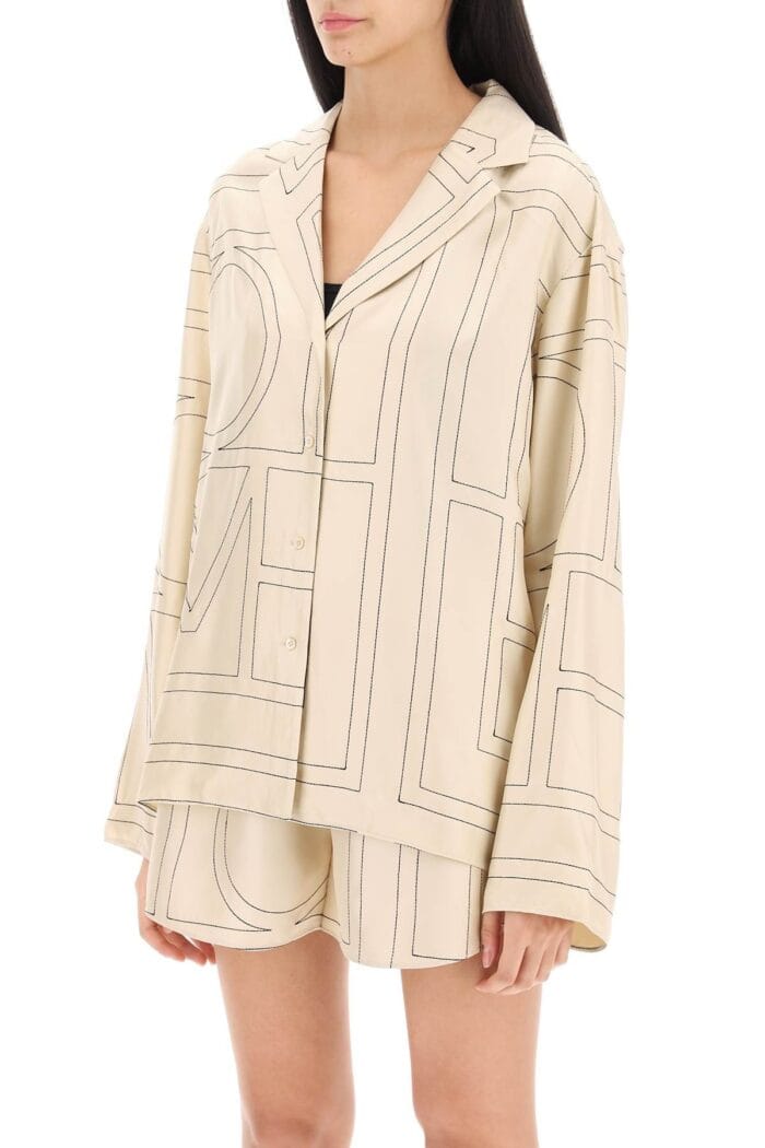 TOTEME Monogram Silk Pajama Top