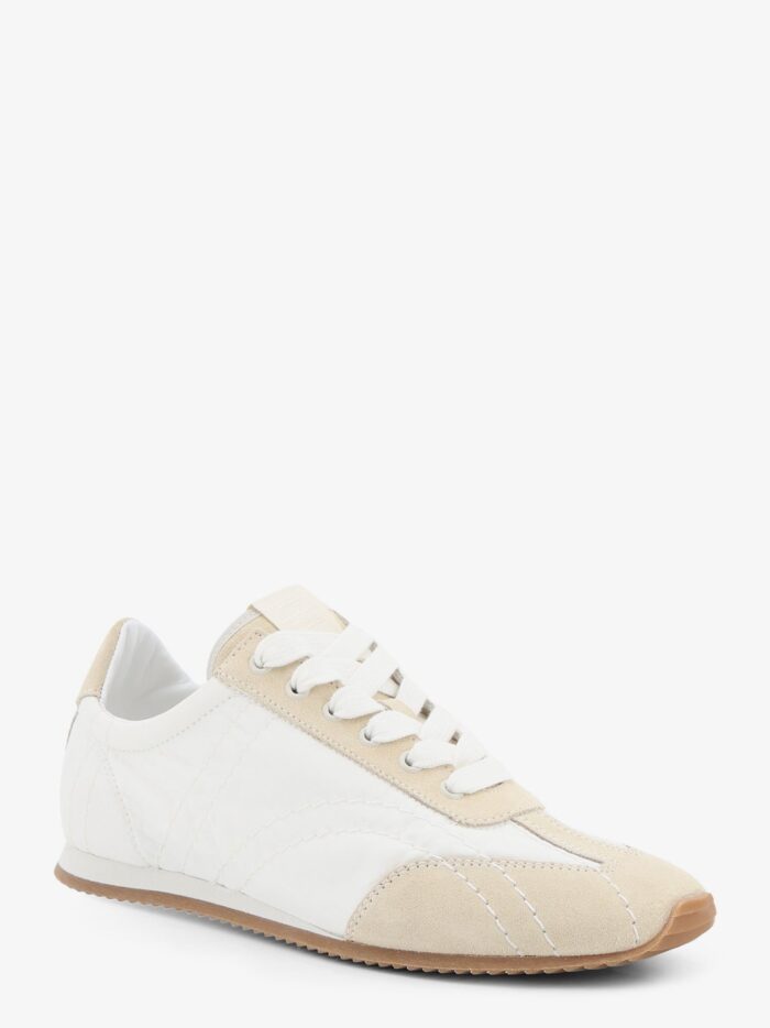 TOTEME Nylon And Suede Sneakers With All-over Stitching Detail