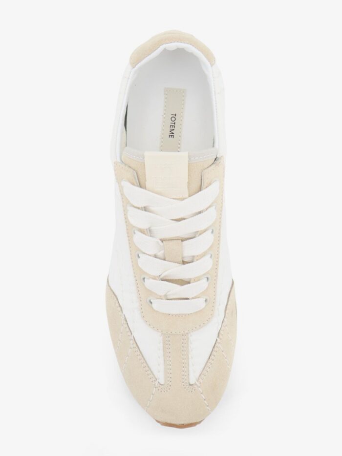 TOTEME Nylon And Suede Sneakers With All-over Stitching Detail