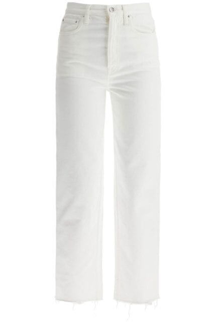 TOTEME Off-white Organic Cotton Jeans With Frayed Hem