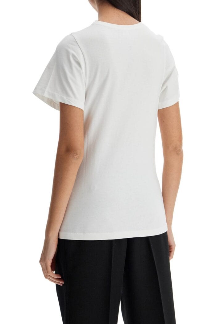 TOTEME Off-white Organic Cotton T-shirt With Curved Seams