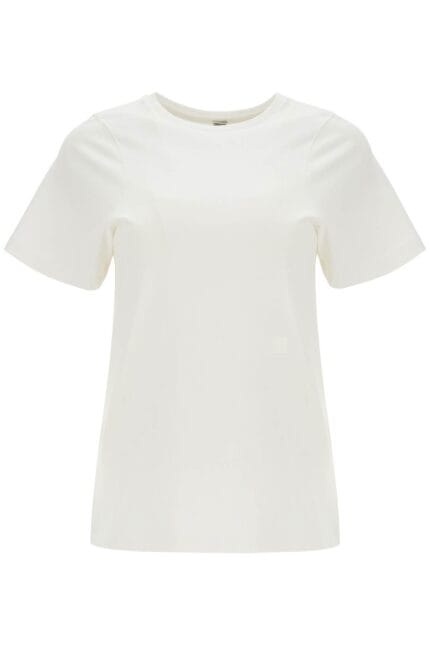 TOTEME Off-white Organic Cotton T-shirt With Curved Seams